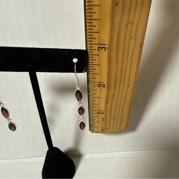 Dangle Garnet Earrings - Picture 2 of 6